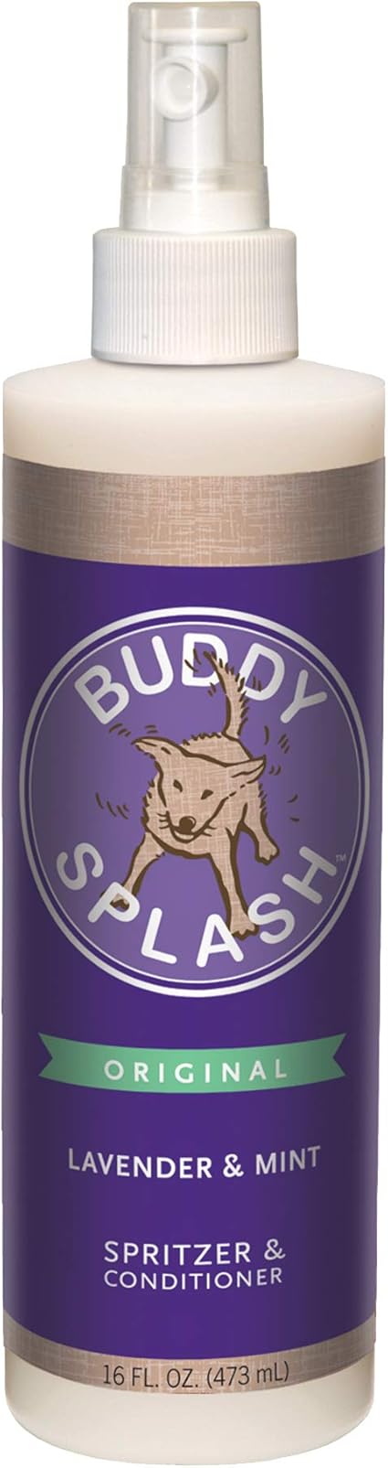 Buddy Splash Spritzer & Conditioner for Dog Grooming, Lavender & Mint, 16 oz. Bottle