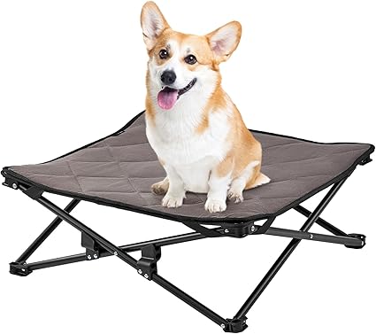 KingCamp Elevated Dog Bed Raised Dog Bed Dog Cot Outdoor Dog Bed Folding Dog Pet Cot with Separate Washable Sleeping Mattress Stable Durable Frame Breathable Mesh Camping Indoor(Small)+Carrying Bag