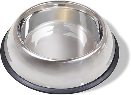 Van Ness Pets Large Non Tip Stainless Steel Dog Bowl, 64 OZ Food And Water Dish, Wide Base Prevents Spills