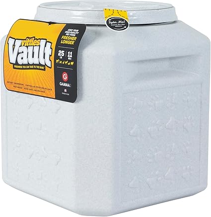 Gamma2 Polyethylene Gray Pet Food Storage Container | Up To 25 Pounds | Vittles Vault