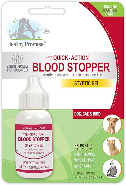 Four Paws Healthy Promise Quick Action Blood Stopper Styptic Gel for Dogs & Cats, 1.16 Ounces (Pack of 1)