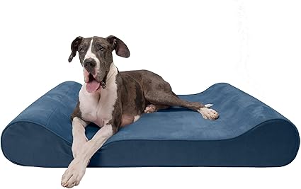 Furhaven Microvelvet Luxe Lounger Supportive Orthopedic Foam Dog Bed - Stellar Blue, Giant (XXX-Large)