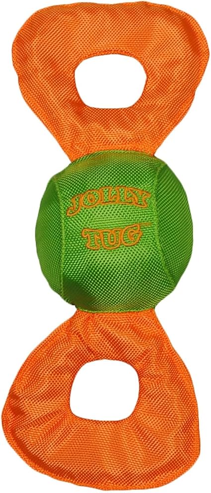 Jolly Pets Jolly Tug Dog Tug and Squeak Toy, Medium (Assorted Colors) (JT05)