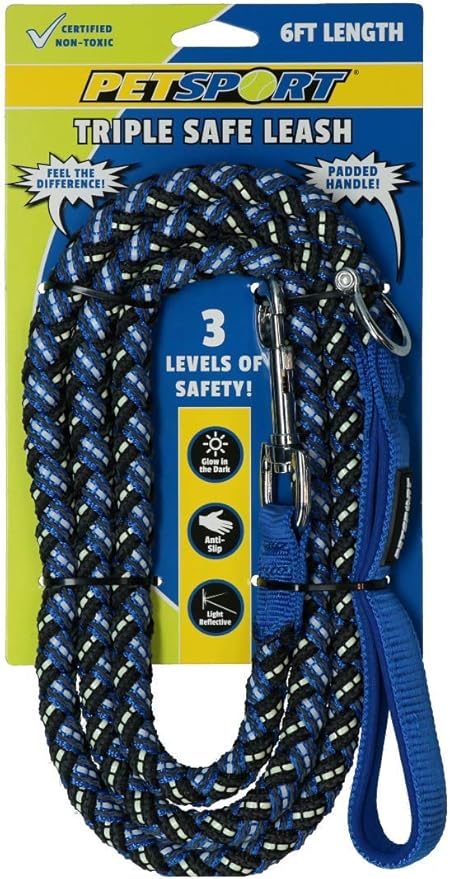 PetSport Triple Safe Leash - Blue - 6 ft