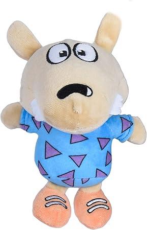 Rocko's Modern Life Spunky Figure Plush Dog Toy - 6 Inch White Squeaky Dog Toy for All Dogs - Nickelodeon Toys for Dogs, Squeak Dog Toy (FF14784)