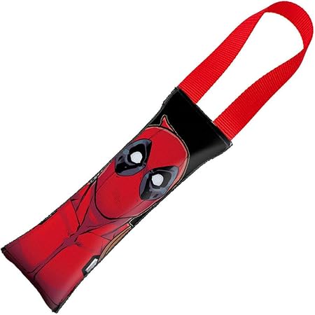 Dog Tug Toy Deadpool Face Deadpool Icon Close Up Black Red