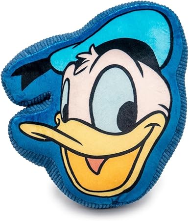 Buckle-Down Dog Toy, Disney, Plush Squeaker Donald Duck Smiling Face Blue, 9