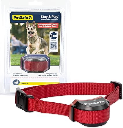 PetSafe Stay & Play Wireless Dog Collar, Wireless Dog Fence System Rechargeable and Waterproof Receiver Collar, Quick Charge in 2-3 Hours, Dog Fence Wireless Dog Fence Collar