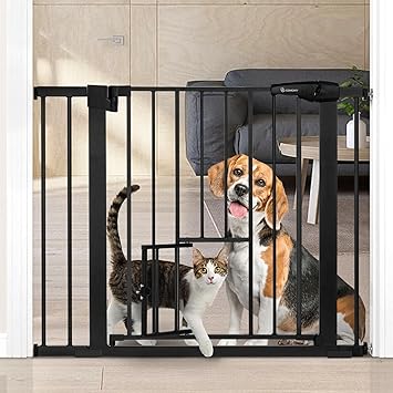 COMOMY Auto Close Baby Gate with Cat Door, 29.5