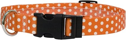 Yellow Dog Design Standard Easy-Snap Collar, Orange Polka Dot, Teacup 4