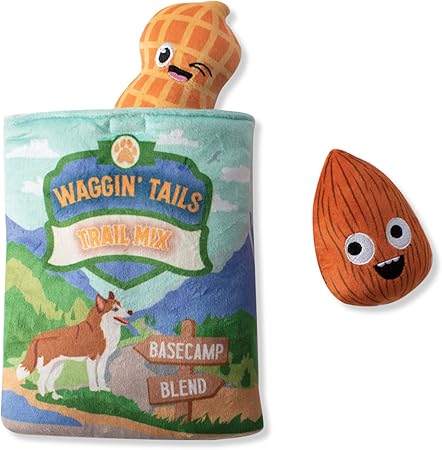 Fringe Studio Hide & Seek Plush Burrow Dog Toy Set, WAGGIN Tail Trail Mix(289212), Multicolored