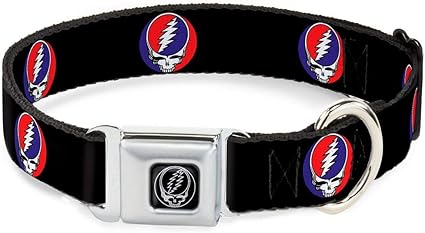 Buckle-Down Seatbelt Buckle Dog Collar - Steal Your Face Repeat Black/Color - 1