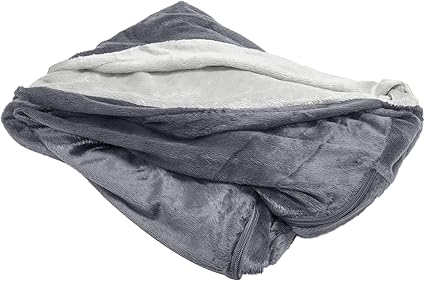 Furhaven Replacement Dog Bed Cover Microvelvet Snuggery, Machine Washable - Silver, 26-inch