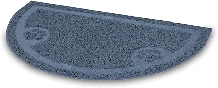 PETMATE LITTER CATCHER MAT 1/2 CIRCLE , Ice Blue