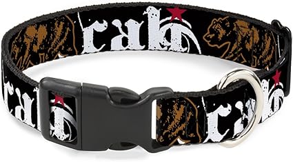 Buckle-Down Plastic Clip Collar - CALI w/Grizzly Bear - 1/2