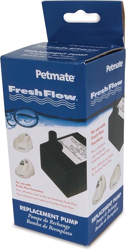 Petmate Fresh Flow Deluxe Replacement Pump 120V - Easy Install - AC Adapter and Cord Included (29027),Black