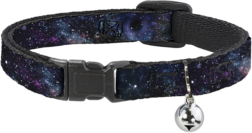 Buckle-Down Cat Collar Breakaway Galaxy Collage 8 to 12 Inches 0.5 Inch Wide