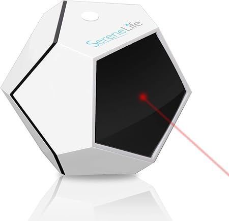 SereneLife Automatic Cat Cube Toy - Electronic Rotating & Moving Teaser Machine for Interactive & Smart Sensory Pet Play - Auto Wireless Control - SLCTLA40