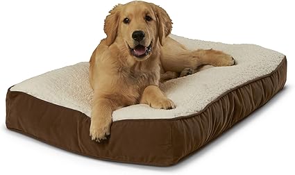 Buster Deluxe Reversible Pillow Style Sherpa Dog Bed, Mocha, Small (36 x 24 in.)