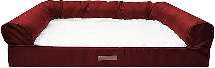 Wags N' Whiskers Bourbon Orthopedic Sofa Pet Bed, Garnet, X-Large