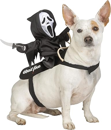 Fun World Pets' Ghost Face Rider Pet Vest Costume, Small-Medium, Black