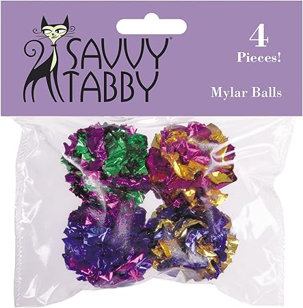 Mylar Balls Cat Toys, 4-Packs