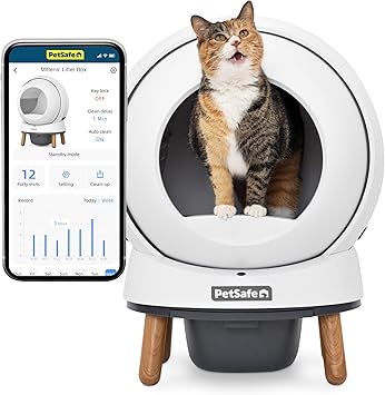 PetSafe ScoopFree SmartSpin Automatic Self-Cleaning Cat Litter Box – Advanced Odor Control – App Controlled with Health Monitoring – Works with Any Litter – Up to 2 Weeks of Hands-Free Cleaning