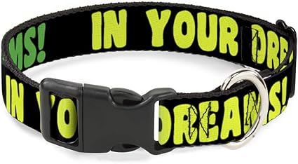 Buckle-Down Cat Collar Breakaway in Your Dreams Black Pink Green Yellow 6 to 9 Inches 0.5 Inch Wide