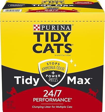 Purina Tidy Cats Clumping Cat Litter, Tidy Max 24/7 Performance Multi Cat Litter - 38 lb. Box