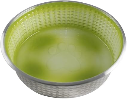 Jack and Jill Bowl Collection: Non-Skid Pet Water and Food Bowl | 74 oz, 9 Inches, X-Large, Lime (PN: 800429)