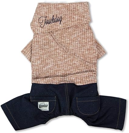 Touchdog Vogue Neck-Wrap Sweater and Denim Pant Outfit, Small, Peach