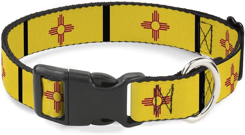 Buckle-Down Cat Collar Breakaway New Mexico Flag Black 6 to 9 Inches 0.5 Inch Wide