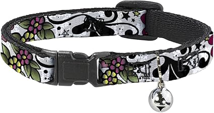 Buckle-Down Cat Collar Breakaway Mom Dad Close Up White 8 to 12 Inches 0.5 Inch Wide