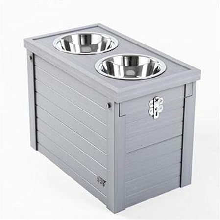 Pet Food Bowl, Grey, 1 Count (Pack of 1)