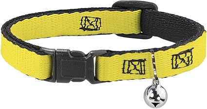 Buckle-Down Cat Collar Breakaway Yellow 8 to 12 Inches 0.5 Inch Wide