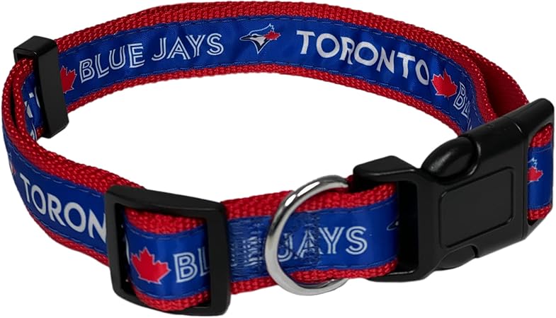 MLB PET Collar Toronto Blue Jays Dog Collar, Small. Baseball Team Collar for Dogs & Cats. A Shiny & Colorful Dog & Cat Collar Licensed by The MLB