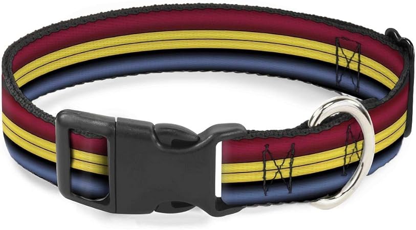 Cat Collar Breakaway Captain Marvel Stripe Red Gold Blue 9 to 15