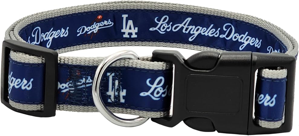 MLB PET Collar Los Angeles Dodgers Dog Collar, X-Large. Baseball Team Collar for Dogs & Cats. A Shiny & Colorful Dog & Cat Collar Licensed by The MLB