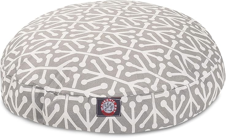 Gray Aruba Small Round Indoor Outdoor Pet Dog Bed With Removable Washable Cover By Majestic Pet Products