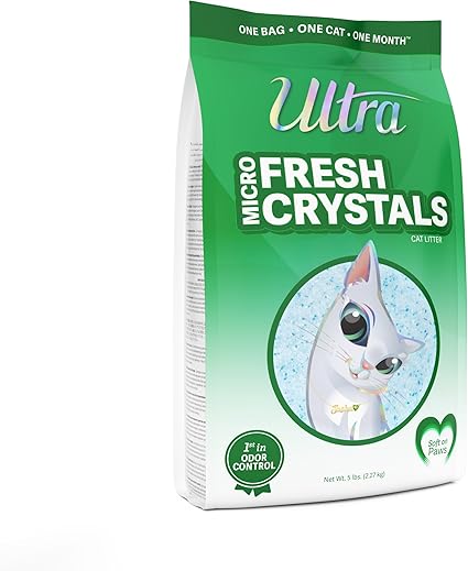 Ultra Fresh Scented Micro Crystals Premium Cat Litter - 99.9% Dust Free, Soft on Paws - 5 Lbs.