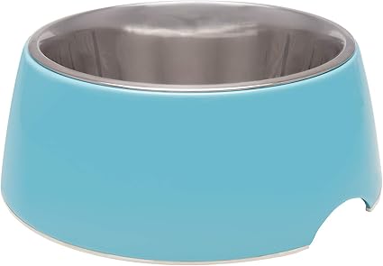 Loving Pets - Retro Bowl Dog Food Water Bowl No Tip Stainless Steel Elevated Pet Bowl No Skid Spill Proof (Extra Small, Blue)