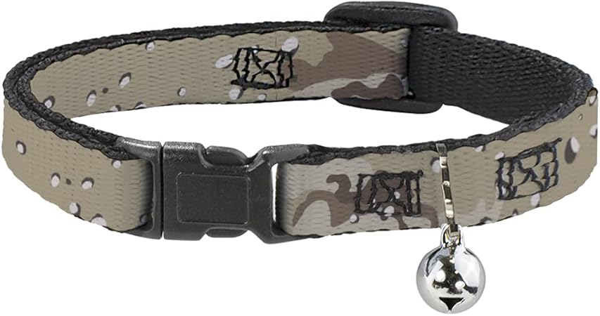 Buckle-Down Cat Collar Breakaway Desert Camo Tans Browns 8 to 12 Inches 0.5 Inch Wide