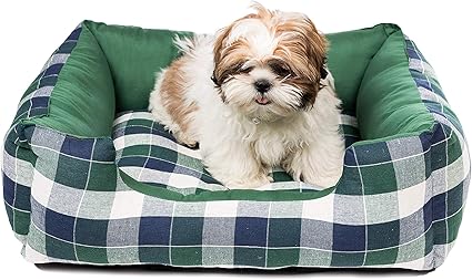 Wags N' Whiskers Hasley Orthopedic Large Square Pet Bed in Green