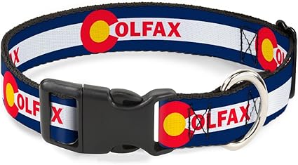 Buckle-Down Plastic Clip Collar - Colfax Colorado Flag - 1/2