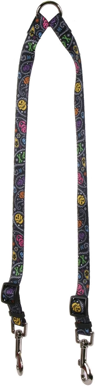 Yellow Dog Design Paisley Skulls Multi Coupler Dog Leash, Medium-3/4 Wide and 12 to 20