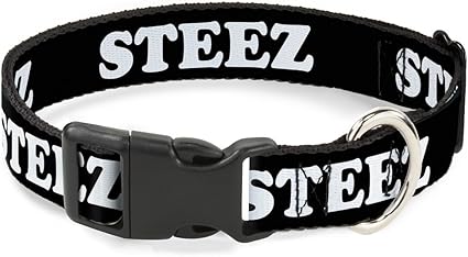 Buckle-Down Plastic Clip Collar - STEEZ Black/White - 1.5