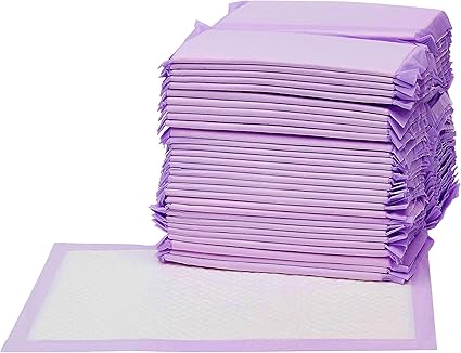 Amazon Basics Cat Pad Refills for Litter Box, Fresh Scent, Pack of 40, Purple and White