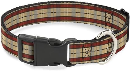 Buckle-Down Cat Collar Breakaway Americana Plaid 9 to 15 Inches 0.5 Inch Wide