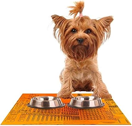 Fotios Pavlopoulos Parisian Sunsets Orange City Feeding Mat for Pet Bowl, 18 by 13-Inch