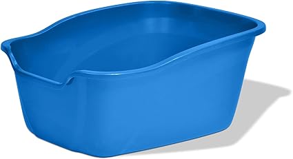 Van Ness Pets Large Open High Sided Cat Litter Box, Blue, CP2HS